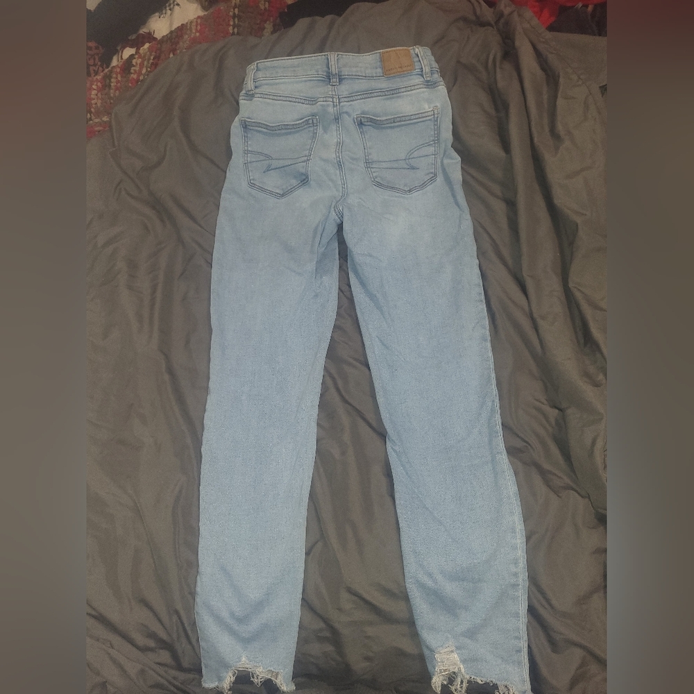 American Eagle light blue soft knit skinny jean size 00